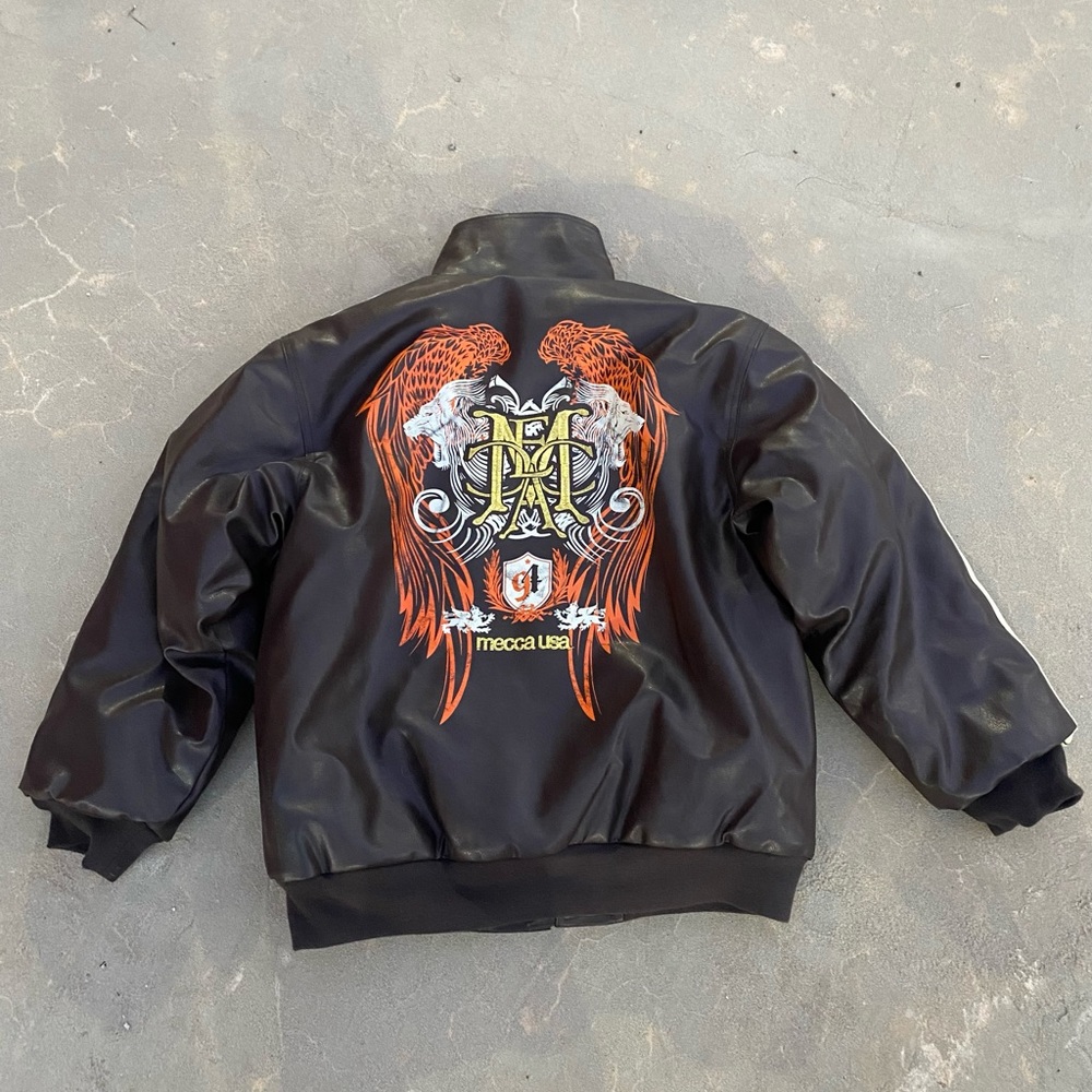 Vintage Mecca USA winter leather puff jacket
